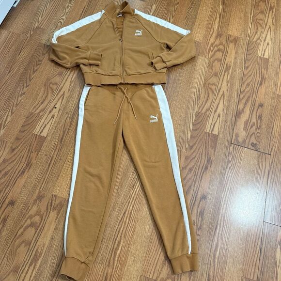 Puma Brown-orangish and White Classic T7 Tracksuit - Picture 6 of 15